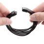Back in Black Leather Bracelet for Men Brushed Stainless Steel Magnetic Clasp Double Layer Black Braided - incl. Extension and metal box- once as a gift!