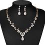 WeimanJewelry Women Cubic Zirconia Marquise Teardrop Bridal Necklace and Dangling Earring Jewelry Set for Wedding