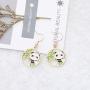WSNANG Panda Earrings Panda Bear Eating Bamboo Leaf Dangle Earrings for Women Girls Panda Lover Gift