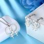 Besilver LGBT Lesbian Pride Necklace for Women Men 925 Sterling Silver Tansgender Gay Pride Earrings/Necklace Gay Pride Jewelry Gift