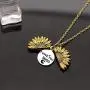 CAROMAY Sunflower Pendant Necklace I Love You 3000 Neck Lace Valentines Day Women Men Jewelry