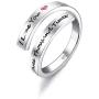 Besteel 925 Sterling Silver Adjustable Inspirational Ring Spiral Wrap Twist Ring Motivational Encouragement Personalized Jewelry Mothers Day