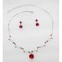 Faship Gorgeous Swarovski Rhinestone Crystal Floral Necklace Earrings Set