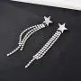 925 Sterling Silver 14K Gold Triangle Star Rose Dangle Drop Stud Earrings with Long CZ Chain Tassel for Women Costume Jewelry 925 Sterling Silver 14K Gold Triangle Star Rose Dangle Drop Stud Earrings with Long CZ Chain Tassel for Women Costume Jewelry