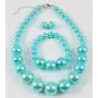 Shineland Simple Large Big Simulated Pearl Statement Necklace Bracelet and Earrings Jewelry Set (Teal) Shineland Simple Large Big Simulated Pearl Statement Necklace Bracelet and Earrings Jewelry Set (Teal)