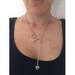 Your Always Charm Stethoscope Lariat Necklace Gift You’re Angles in White,The Word Best Nurse