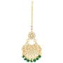 Aheli Faux Kundan Beaded Earrings Maang Tikka Set Indian Bollywood Ethnic Fashion Jewelry for Women
