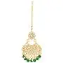 Aheli Faux Kundan Beaded Earrings Maang Tikka Set Indian Bollywood Ethnic Fashion Jewelry for Women