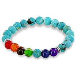 Believe London Turquoise Chakra Stone Bracelet in Gift Box | Strong Elastic | Healing Men Women Luxury Stretch Precious Natural Crystal Stones Healing Gemstone Therapy Yoga Mala Bangle