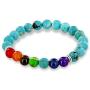 Believe London Turquoise Chakra Stone Bracelet in Gift Box | Strong Elastic | Healing Men Women Luxury Stretch Precious Natural Crystal Stones Healing Gemstone Therapy Yoga Mala Bangle