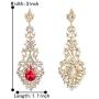 BriLove Womens Wedding Bridal Crystal Hollow Teardrop Chandelier Dangle Earrings