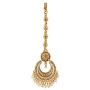 MUCH-MORE Light Weighted Gold Polish Kundan Work Maang Tikka for Girls & Women