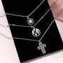 Jovono Boho Layered Necklace Crystal Pendant Necklaces Chain for Women and Girls (Set-2) Jovono Boho Layered Necklace Crystal Pendant Necklaces Chain for Women and Girls (Set-2)