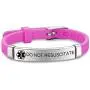 MZZJ Customize Medical Allergy ID Emergency Alert 8MM Rubber Silicone 2 Tone Stainless Steel Adjustable Thin Bracelet Band for Boys Girls,Outdoor Sport Safe Warning Jewelry for Son Daughter,12 Colors