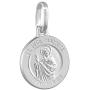 Dainty Sterling Silver St Jude Medal Necklace 1/2 inch Round Italy 0.8mm Chain