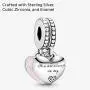 Pandora Jewelry Mother and Daughter Hearts Dangle Cubic Zirconia Charm in Sterling Silver Pandora Jewelry Mother and Daughter Hearts Dangle Cubic Zirconia Charm in Sterling Silver