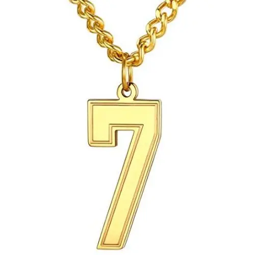 U7 Jewelry Boys Jersey Number Necklace|18K Gold Plated Stainless Steel 0-9 Lucky Number Charm Pendant - Baseball Basketball Football Sport Fan Gift for Men Women, Chain 22-24 Inch,Gift Packed U7 Jewelry Boys Jersey Number Necklace|18K Gold Plated Stainless Steel 0-9 Lucky Number Charm Pendant - Baseball Basketball Football Sport Fan Gift for Men Women, Chain 22-24 Inch,Gift Packed