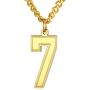 U7 Jewelry Boys Jersey Number Necklace|18K Gold Plated Stainless Steel 0-9 Lucky Number Charm Pendant - Baseball Basketball Football Sport Fan Gift for Men Women, Chain 22-24 Inch,Gift Packed