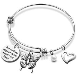 Memorial Butterfly Bracelet Butterflies Appear When Angels are Near Butterfly Lover Gift Loss of Love One Gift