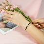 ZENI Heart Bracelet for Women girl, Black Rope Bracelet 925 Silver Handmade Braid Adjustable Bracelet Love Friendship Christmas Jewelry Gift