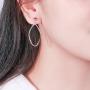 Sea of Ice Sterling Silver Open Teardrop Dangle Hoop Earrings 5mm Bead Post Dangle Earrings for Women Girl