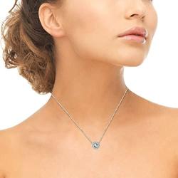 Sterling Silver Genuine, Created or Simulated Gemstone and White Topaz Accents Round Halo Necklace and Stud Earrings Set