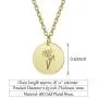 Birth Flower Necklace 18K Gold Plated Floral Pendant Necklace Simple Birth Month Disk Charm Necklace Personalized Gift for Mother Girlfriend Birthday Gift Jewelry Birth Flower Necklace 18K Gold Plated Floral Pendant Necklace Simple Birth Month Disk Charm Necklace Personalized Gift for Mother Girlfriend Birthday Gift Jewelry