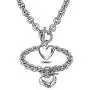 Heart Pendant Necklace and Bracelet Chain Stainless Steel Silver Drop White Jewelry Set Heart Pendant Necklace and Bracelet Chain Stainless Steel Silver Drop White Jewelry Set