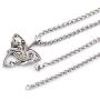 Gungneer Triquetra Cat Pendant Necklace with Steel Keel Chain, Celtic Trinity Knot Zodiac Charm Necklace for Women Men, 316L Stainless Steel Bonus 2X Runic Beard Beads