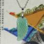 Amandastone 35MM Natural Gemstone Handmade Carved Angel Wing Pendant Necklaces 18 Inch