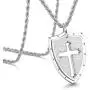 Jewenova Shield Armor of God Ephesians 6:16-17, Faith Cross Pendant Necklace for Men Stainless Steel Christian Jewelry Gifts for Men Women Jewenova Shield Armor of God Ephesians 6:16-17, Faith Cross Pendant Necklace for Men Stainless Steel Christian Jewelry Gifts for Men Women
