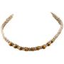 BlueRica Hemp Choker Necklace with Brown Wood Beads