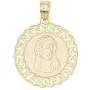Ice on Fire Jewelry 10k Solid Two Tone White and Yellow Gold Jesus Head Pendant, Diamond Cut Finish Religious Prayer Medal Ice on Fire Jewelry 10k Solid Two Tone White and Yellow Gold Jesus Head Pendant, Diamond Cut Finish Religious Prayer Medal