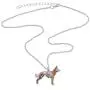 DUOWEI Floral Belgian Malinois Dog Pendant Necklace Alloy Enamel Rhinestone Pets Jewelry Gifts for Women Teens Girls
