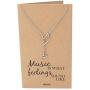 Quan Jewelry Music Note Treble Clef Necklace, Musical Jewelry Gifts for Women with Greeting Card