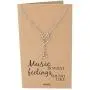 Quan Jewelry Music Note Treble Clef Necklace, Musical Jewelry Gifts for Women with Greeting Card