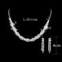 Unicra Bride Silver Necklace Earrings Set Crystal Bridal Wedding Jewelry Set Rhinestone Bridesmaid Party Choker Necklace Drop Dangle Earrings Sets for Women and Girls (Silver-2)