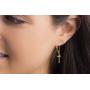 MIA SARINE Sterling Silver High Polished Dangling Cross Earrings for Women with Leverback