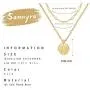 SANNYRA Layered Coin Necklace 14K Gold Plated Paperclip Link Chain Medallion Pendant Necklace Jewelry Gift for Women SANNYRA Layered Coin Necklace 14K Gold Plated Paperclip Link Chain Medallion Pendant Necklace Jewelry Gift for Women