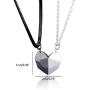 ZEXIN Black White Minimalist Couple Necklace Matching Friendship Distance Attracting Faceted Wishing Stone Magnetic Necklace Fashion Jewelry Heart Pendant