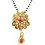 Efulgenz Indian Bollywood Traditional Gold Plated Ruby Emerald/Color CZ Stone Mangalsutra Pendant Necklace Jewelry with Chain for Women