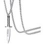 Fusamk Fashion Titanium Steel Dagger Tag Pendant Knife Necklace