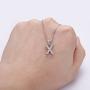 FANZE Womens 925 Sterling Silver Cubic Zirconia Initial Alphabet A-Z 26 Letters Pendant Necklace Birthday Gift