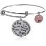 Expandable Inspirational Jewelry Women Charm Stackable Bracelet, “Be Thankful, Brave, Happy, Kind, True, Compassionate, Strong”, Gift Girls Her