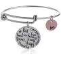Expandable Inspirational Jewelry Women Charm Stackable Bracelet, “Be Thankful, Brave, Happy, Kind, True, Compassionate, Strong”, Gift Girls Her
