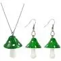 Cute Colorful Mushroom Dangling Earrings Necklace Set Handmade Gummy Mushrooms Necklaces Rainbow Colored 3D Vegetables Jewelry Chains for Women Girls Daughters Cute Colorful Mushroom Dangling Earrings Necklace Set Handmade Gummy Mushrooms Necklaces Rainbow Colored 3D Vegetables Jewelry Chains for Women Girls Daughters