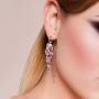 Santuzza Grape Drop Earrings Created Ruby Dangle Earrings 925 Sterling Silver Elegant Sparkling Fine Jewelry For Women