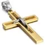 Oidea Stainless Steel Mens High Polish Hollow Openwork Cross Pendant Necklace for Men Women Teens,Hypoallergenic,Silver,Gold,Black,Blue