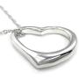 Pearl of Dream Perfect Love Open Heart [Large Size] Sterling Silver Pendant Necklace