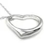 Pearl of Dream Perfect Love Open Heart [Large Size] Sterling Silver Pendant Necklace